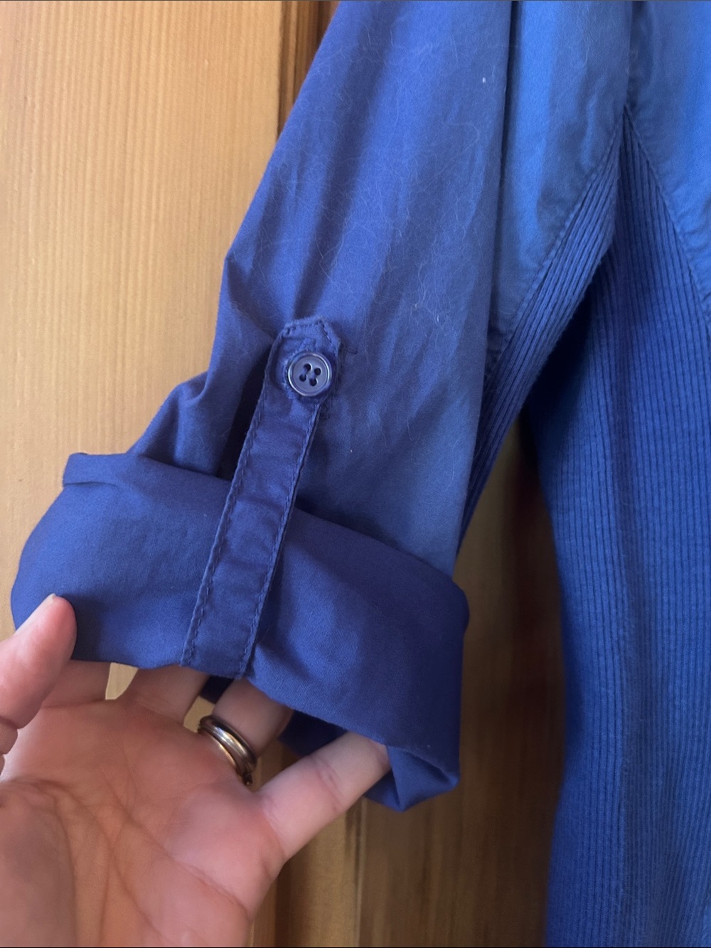 Women’s Button-Down Shirt - Deep Royal Blue - Picture 7 of 11